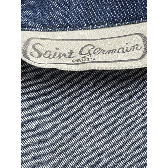 Saint Germain Jean Jumpsuit With Intricate Yoke Smocking, Zip Size M - Picture 3 of 9